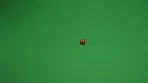 Red Dice Rolling 6 on Green screen Chroma key pt3 of 4 Stock Footage 240273877