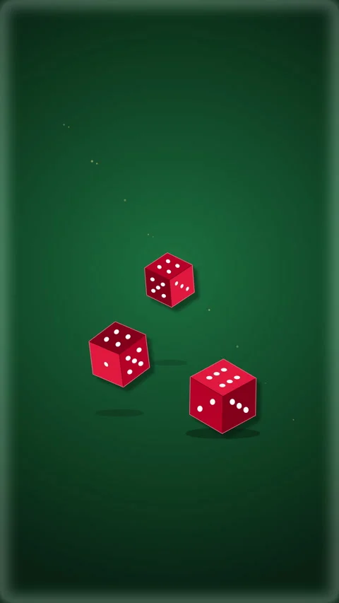 Red dice rolling pixel animation on green background loop footage Stock Footage 346553220