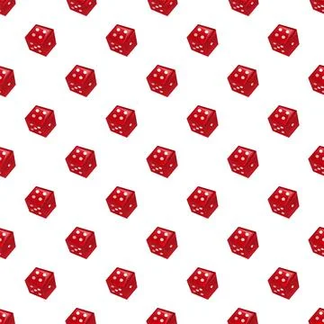 Red dice seamless pattern illustrating gambling success Stock Illustration