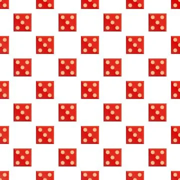 Red dice seamless pattern illustrating gambling concept Stock Illustration
