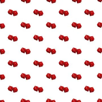 Red dice seamless pattern illustrating gambling concept Stock Illustration