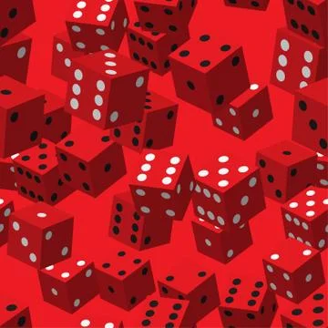 Red Dice Seamless Pattern Illustrazione stock