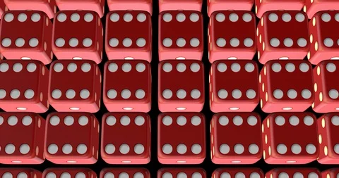 Red dice six pattern Video stock 105433308