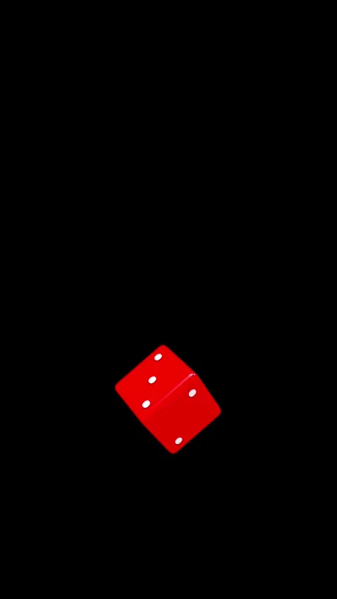 Red dice spinning on black, 3D animation. Stock Footage 337061923