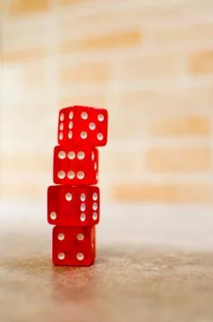 Red dice stack Stock Photos