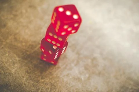 Red dice stacked Stock Photos