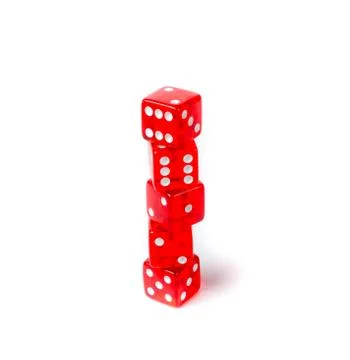 Red dice on a white background Stock Photos
