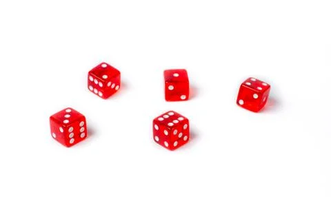 Red dice on a white background Stock-Fotos