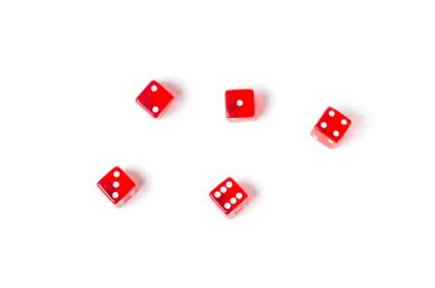 Red dice on a white background Stock Photos