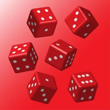 Red Dice with White Points Illustrazione stock
