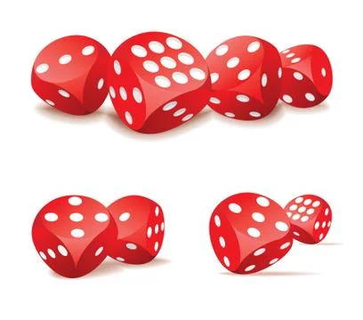 Red dices in action Stock Illustration