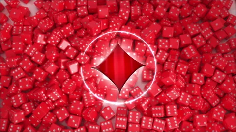 Red Dices Falling With Diamond Sign Stock Footage 231328102