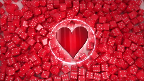 Red Dices Falling With Hearth Sign Stock Footage 231327666