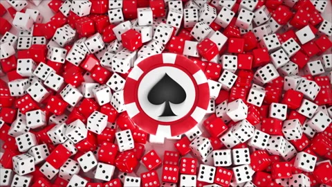 Red Dices Falling With Spade Sign Stock Footage 231327282