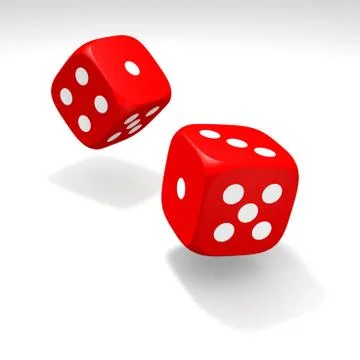 Red dices in move Stock Illustration