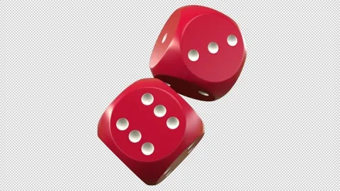 Red Dices rotating - 3d render looped with alpha channel. Stock Footage 167539256