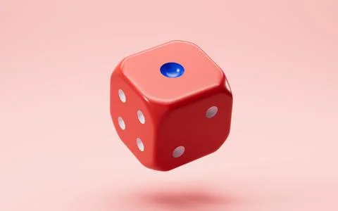 Red dices with white dots set. Pipped dices with rounded corners.Die for ca.. Stock Illustration