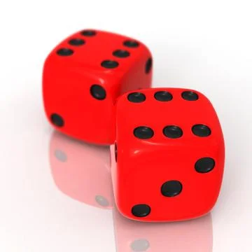 Red dices on white Stock Illustration
