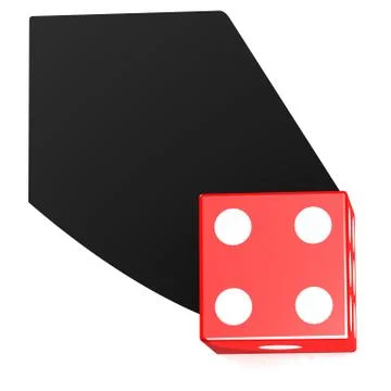 Red die with four at top Stock Illustration