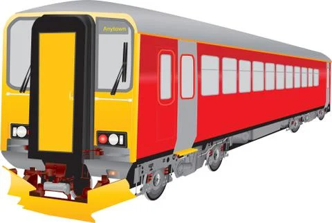 Red Diesel Train Stock Illustration