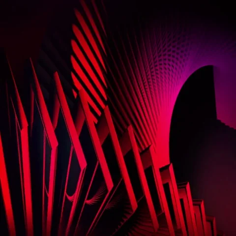 Red digital background with 3d spiral structures Stock Footage 69532006