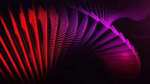 Red digital background with 3d spiral structures Illustrazione stock