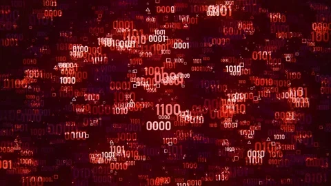 Red Digital Binary Code Stock Footage 153122039