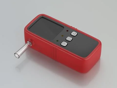 Red digital breathalyzer for alcohol testing Stock Illustration