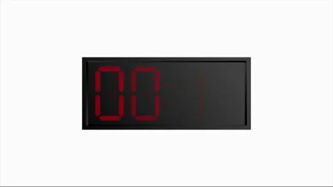 Red digital clock countdown to zero slow. Stock Footage 130661943