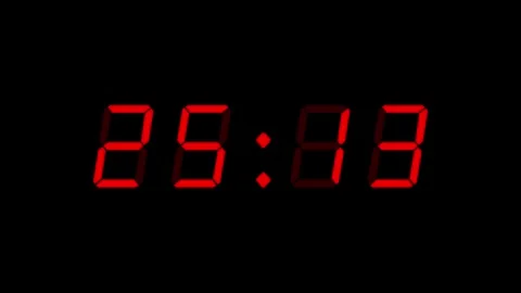 Red digital clockface with 4 digits. 30 second digital timer. Clean red digits Vídeos de archivo 331048603