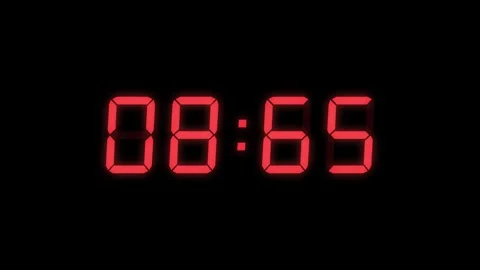 Red Digital Countdown Timer Starting at 15:00 (15 seconds) on Black Background Video stock 276291587