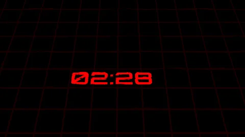 Red digital countdown timers on a futuristic perspective grid Stock Footage 339407780