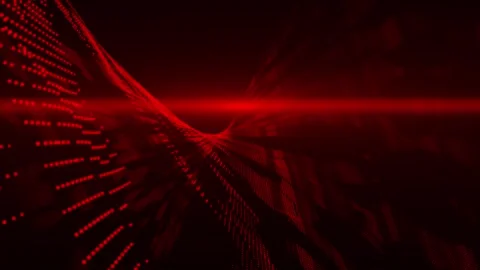 Red digital data flow particles cyber technology futuristic background Stock Footage 296088726
