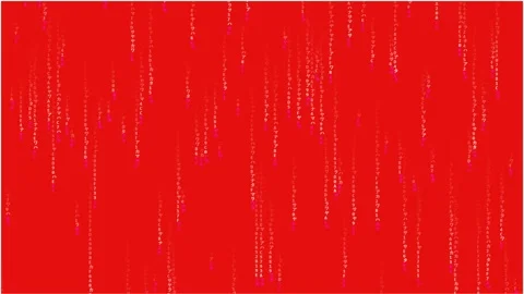 Red digital data rain falling down a grid background Stock Footage 345625101
