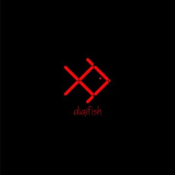 Red digital fish logo vector design Stock Illustration