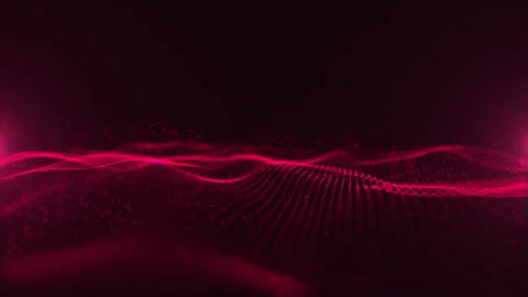 Red Digital Fractal Light Wave Technology Background Stock Footage 248076992