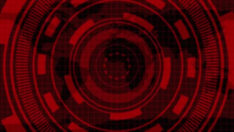 Red Digital Globe with Circular HUD Overlay and Grid Pattern earth technolo.. Stock Footage 321626203