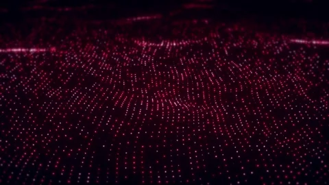 Red Digital Grid Landscape Stock Footage 312845380