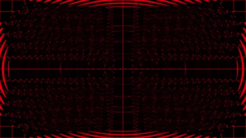 Red digital grid wave radar security abstract tech loop background Vidéo 333936797