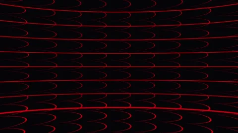 Red Digital Grid Waves Flowing and Distorting Against Black Background Cine.. Stock Footage 341657203