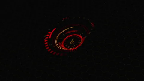 Red digital hi tech countdown 10 second futuristic circle. Rotating elements Stock Footage 178484740