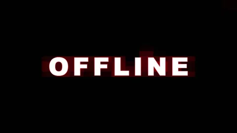 Red digital lines streak across black screen with OFFLINE text during broad.. Stock Footage 343475806