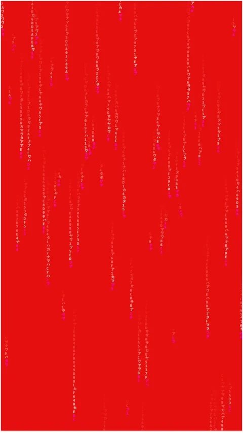 Red digital matrix data stream falling vertically on screen Stock Footage 345625100