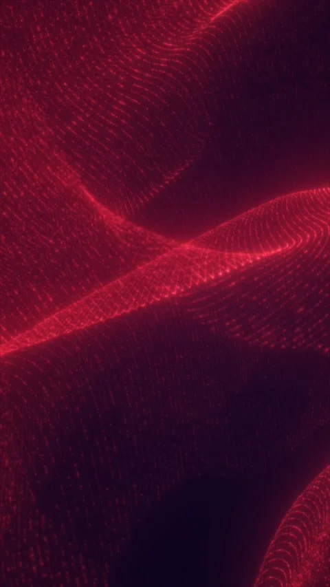 Red digital mesh waves and glowing particles create a futuristic data netwo.. Stock Footage 337160829