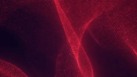 Red digital mesh waves and glowing particles create a futuristic data netwo.. Stock Footage 338396976