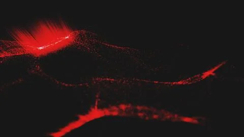 Red Digital Particle Wave Abstract Technology Background Stock Illustration