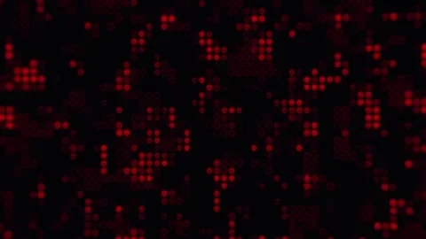 Red digital particles and circles on black abstract background Stock Footage 327478219