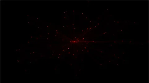 Red digital particles moving in a neural network on black background Stock Footage 346759276