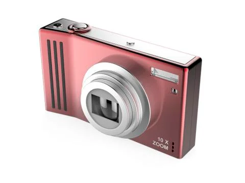 Red digital photo camera 스톡 일러스트