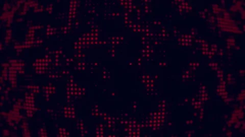 Red Digital Pixel Grid | Futuristic Glowing Dots Animation Background Stock-Footage 311410482